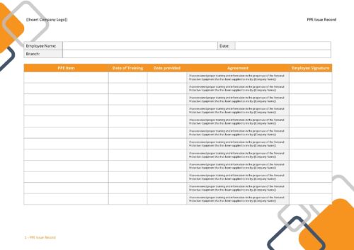 Form - PPE Issue Record